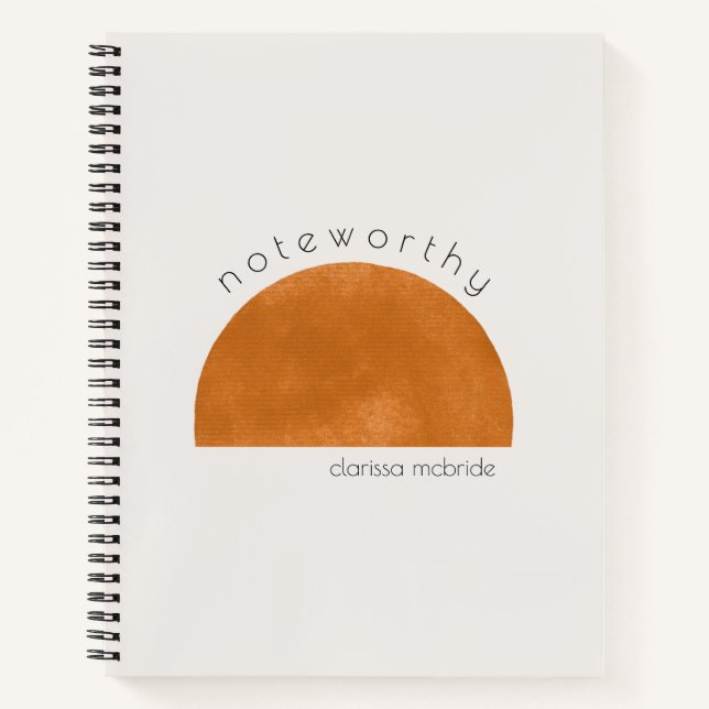 Modern Minimalist Abstract Sun Personalized Notebook (Front)