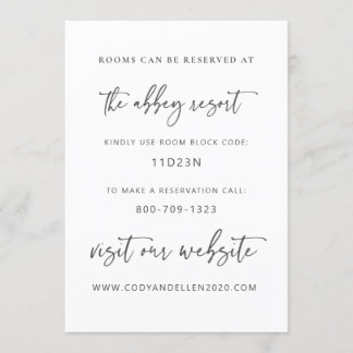 Modern Minimalist Accommodation Card