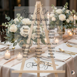 Modern Minimalist Acrylic Wedding Seating Chart