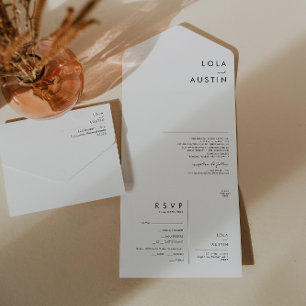 Modern Minimalist All In One Invitation