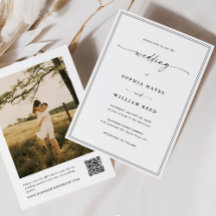 Modern Minimalist All In One QR Code Photo Wedding