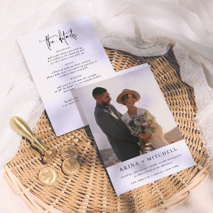 Modern Minimalist All In One QR Code Photo Wedding Invitation