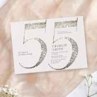 Modern minimalist all white party 55th birthday in