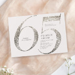 Modern minimalist all white party 65th birthday invitation<br><div class="desc">Modern minimalist 65th birthday party invitation features stylish faux cream white glitter number 65 and your party details in charcoal black classic serif font on light cream background, simple and elegant, great adult milestone all white birthday party invitation. the background colour can be changed to any colour of your choice....</div>