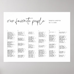 Modern Minimalist Alphabetical seating chart