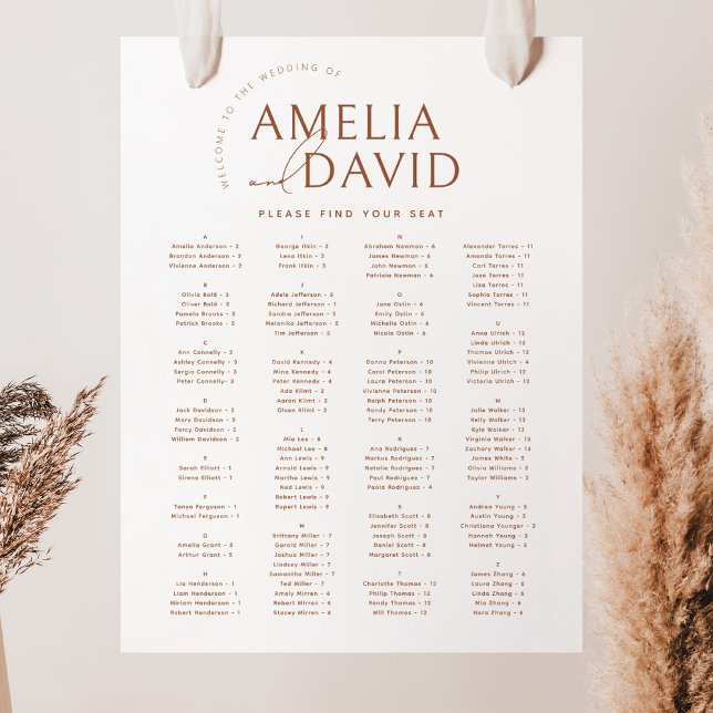 Modern Minimalist Alphabetical Seating Chart (Creator Uploaded)