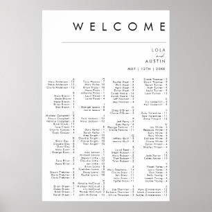Modern Minimalist Alphabetical Seating Chart