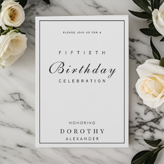 Modern Minimalist ANY Milestone Adult Birthday Invitation
