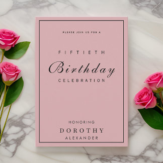 Modern Minimalist ANY Milestone Adult Birthday Invitation