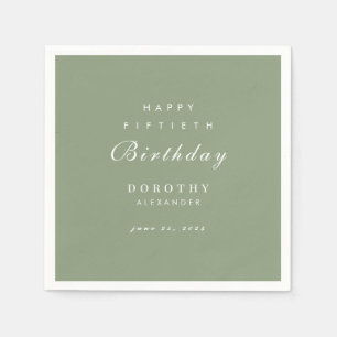 Modern Minimalist ANY Milestone Adult Birthday Napkin
