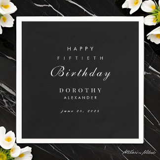 Modern Minimalist ANY Milestone Adult Birthday Napkin