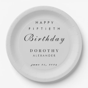 Modern Minimalist ANY Milestone Adult Birthday Paper Plate