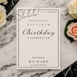 Modern Minimalist ANY Milestone Surprise Birthday Invitation