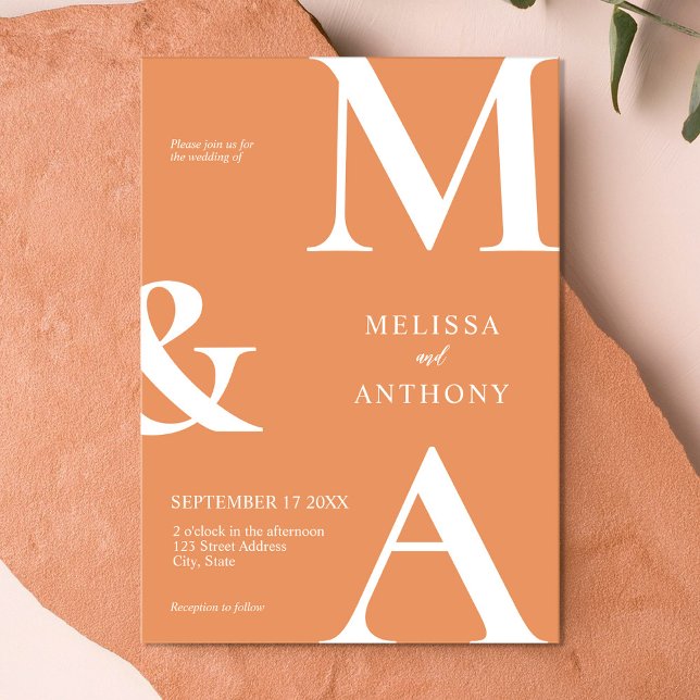 Modern Minimalist Apricot Wedding Invitation (Creator Uploaded)