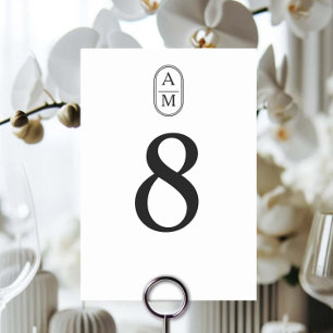 Modern Minimalist Arch initials Wedding  Table Number