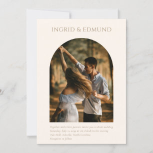 Modern Minimalist Arch Photo Wedding Invitation