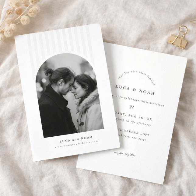 Modern Minimalist Arch Photo Wedding Invitation (Creator Uploaded)