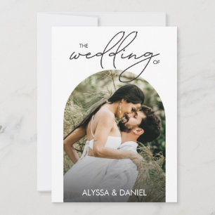 Modern Minimalist Arch Photo Wedding Invitation