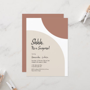 Modern Minimalist Arch Surprise Birthday Invitation