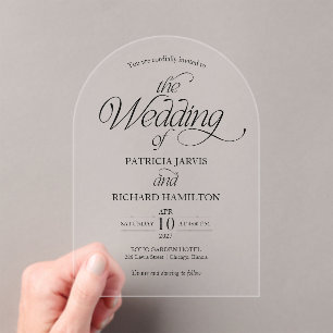 Modern Minimalist Arch Wedding Elegant Acrylic Invitations