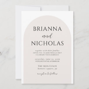Modern Minimalist Arch Wedding Invitation