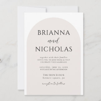 Modern Minimalist Arch Wedding Invitation