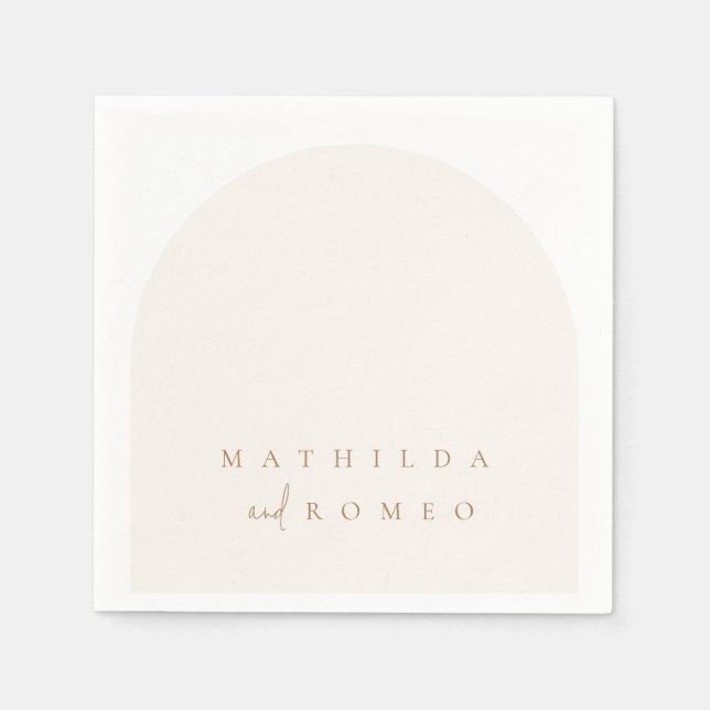 Modern Minimalist Arch Wedding Paper Napkin (Front)