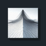Modern Minimalist Architectural Wireframe  Canvas Print<br><div class="desc">A sophisticated and dynamic digital artwork featuring a sharp, towering pyramid structure composed of intricate wireframe lines. The design creates a powerful sense of upward motion and structural depth through its complex mesh and clean linear perspective. Ideal for modern architectural firms, tech-inspired office spaces, or as a bold focal point...</div>