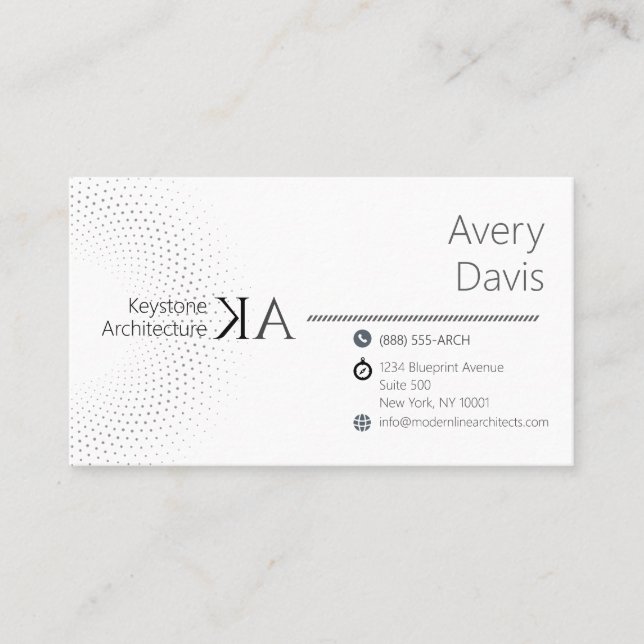 Modern Minimalist Architecture White & Graphite De Business Card (Front)