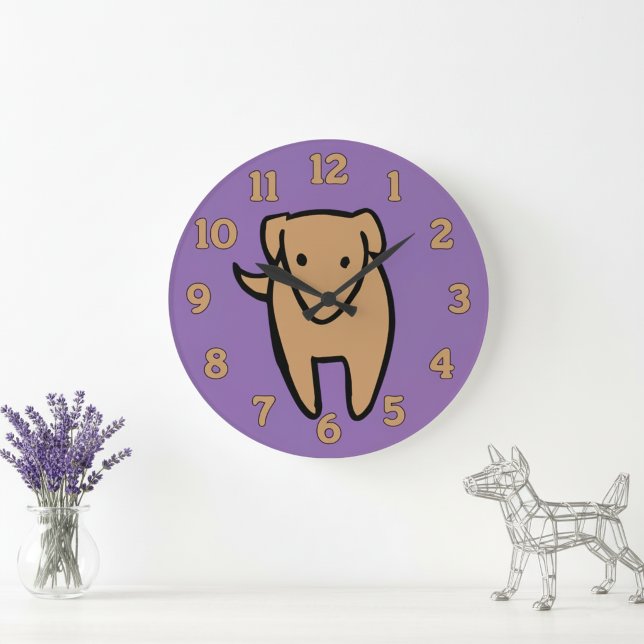 Modern Minimalist Art Wall Clock For Dog Lovers (Modern wall clock for dog lovers.)
