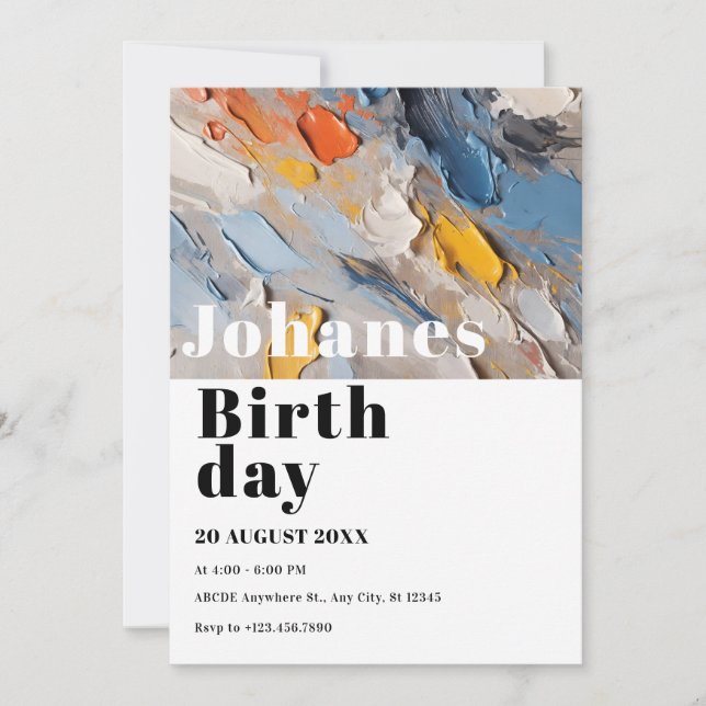 Modern minimalist artistic  invitation (Front)