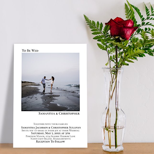 Modern Minimalist Artsy Photo Simple Wedding Invitation (Creator Uploaded)