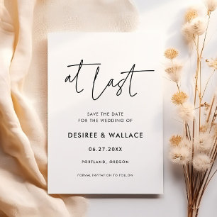 Modern minimalist At last Save The Date