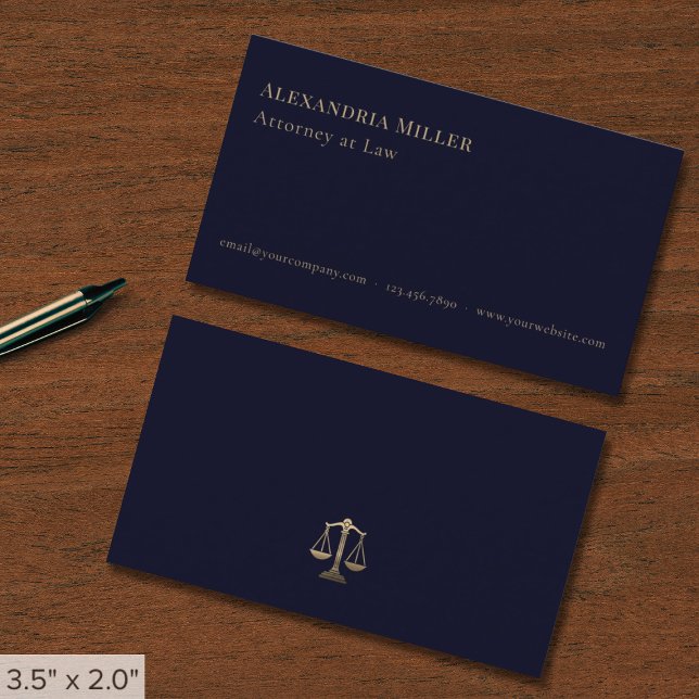 Modern Minimalist Attorney at Law Business Card (Creator Uploaded)