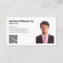 Modern Minimalist Attorney Customizable Photo & QR