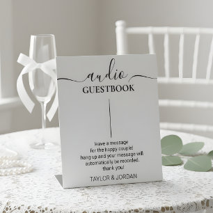 Modern Minimalist Audio Guest Book Pedestal Sign