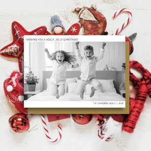 Modern Minimalist B&W Photo Holiday Card