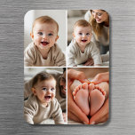 Modern Minimalist Baby 4 Photo Collage  Magnet<br><div class="desc">Celebrate your little one’s most precious moments with this Modern Minimalist Baby 4-Photo Collage Magnet. Designed with a clean and timeless layout, this custom magnet showcases four of your favourite baby photos with simple, stylish elegance. Add a name, birth date, or a short message to personalize your keepsake. Printed in...</div>