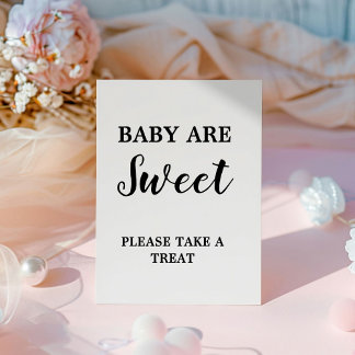 Modern minimalist baby are sweet baby shower favou pedestal sign