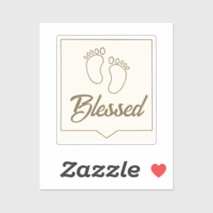 Modern Minimalist Baby Blessed Sticker 2025