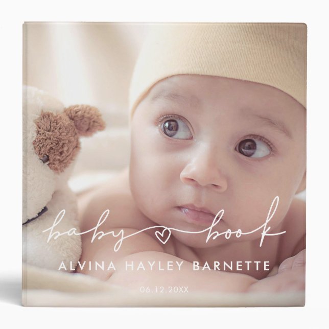 Modern minimalist Baby Book photo album Binder (Front)