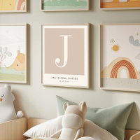 Modern Minimalist Baby Name Nursery Monogram