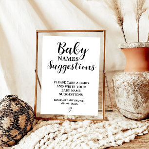 Modern minimalist baby names suggestions game sign