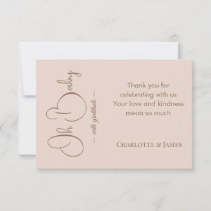 Modern Minimalist Baby Shower   Powder Blush Thank You Card