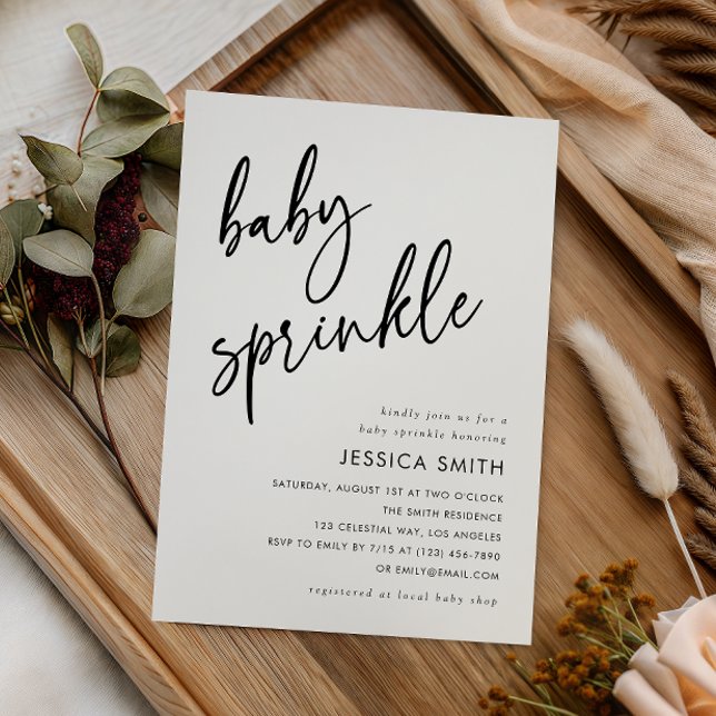 Modern Minimalist Baby Sprinkle Invitation (Creator Uploaded)
