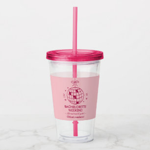 Modern Minimalist Bachelorette Weekend   Pink  Acrylic Tumbler