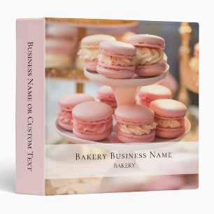 Modern Minimalist Bakery Custom Photo Pink Binder