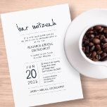 Modern   Minimalist Bar Mitzvah Invitation<br><div class="desc">Composed of playful script and serif typography; All against a backdrop of white background. 

This is designed by Select Party Supplies,  exclusive for Zazzle.

Available here:
http://www.zazzle.com/selectpartysupplies</div>