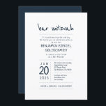Modern   Minimalist Bar Mitzvah Invitation<br><div class="desc">Composed of playful script and serif typography; All against a backdrop of white background. 

This is designed by Select Party Supplies,  exclusive for Zazzle.

Available here:
http://www.zazzle.com/selectpartysupplies</div>