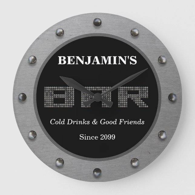 Modern Minimalist Bar Wall Clock (Front)